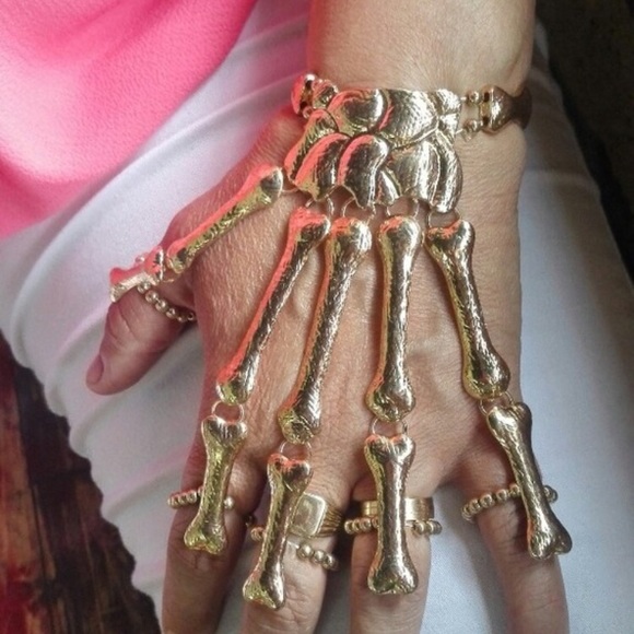 Kathrono Jewelry Single Hand Skeleton 5 Ring Metal Glove Poshmark